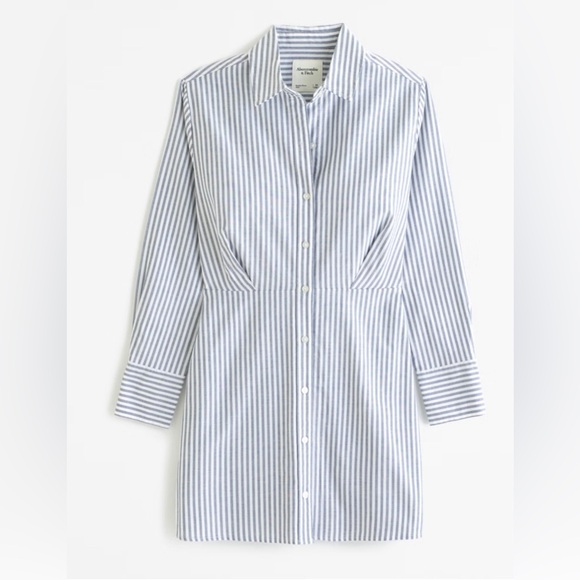 Abercrombie & Fitch Relaxed Mini Shirt Dress Size Medium - Picture 3 of 13